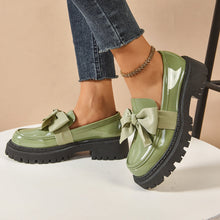 Load image into Gallery viewer, Women's Vintage Bow-Tie Loafer Shoes | Chunky Heel Slip-On