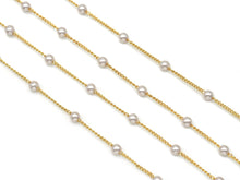 Load image into Gallery viewer, 18K Gold/Silver Filled Dainty Pearl Satellite Chain,Sku#E556
