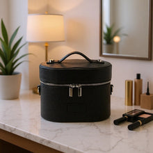 Load image into Gallery viewer, Women's Light-Luxury Cosmetic Bag With Handle | PU Leather Makeup Organizer