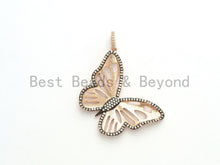 Load image into Gallery viewer, Large CZ Micro Pave Butterfly Pendant, sku#F557