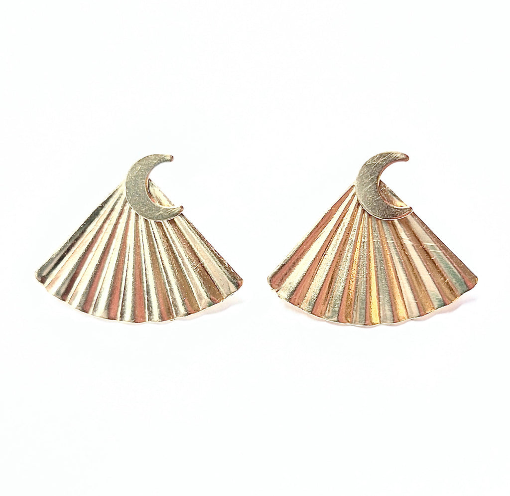 Secret Fan Ear Jacket stud earrings