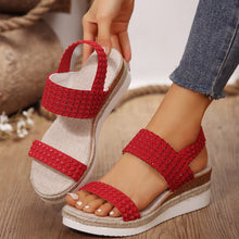 Load image into Gallery viewer, Women's Peep-Toe Wedge Sandals | PU Upper Open-Toe Platform Heels