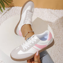 Load image into Gallery viewer, Women's Pink Lace-Up Sneakers - Casual Athletic Comfortable Footwear