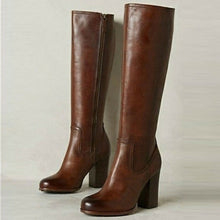 Load image into Gallery viewer, Women's Plus-Size Over-the-Knee Chunky Heel Boots with Side Zipper | Autumn Winter