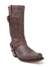 Load image into Gallery viewer, Men's Embroidered Knight High-Heel Leather Boots | Pointed Toe | Sizes 38–48
