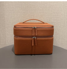 Load image into Gallery viewer, Genuine Leather Travel Jewelry Organizer Tote - Multi-Functional Makeup Storage Bag