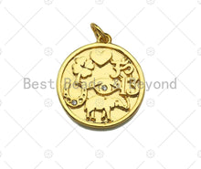 Load image into Gallery viewer, Pave Elephant Heart Evil Eye Shamrock Lucky Charm,sku#L383
