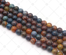 Load image into Gallery viewer, Blue Orange Tibetan Agate10mm Round Smooth Beads, Sku#U1185C
