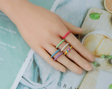 Load image into Gallery viewer, Enamel Adjustable Ring, Sku#X306