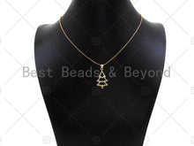 Load image into Gallery viewer, 18k Gold Color Christmas Tree Shape Pendant, Dainty Gold Pendant, Christmas Charm, ,27x15mm, Sku#LK205