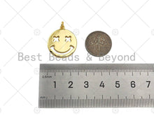 Load image into Gallery viewer, 18K Hollow Out Smiley Face Pendant/Charm,Gold Silver Medallion Charm, Necklace Bracelet Charm Pendant,19x22mm, Sku#LK248