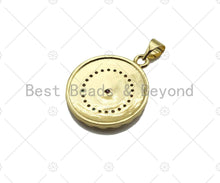 Load image into Gallery viewer, Colorful CZ Micro Pave North Star On Round Coin Shape Pendant,Dainty Gold Medallion Charm,Necklace Bracelet Charm Pendant,19x23mm, Sku#LK223