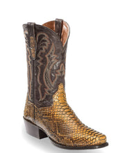 Load image into Gallery viewer, Men's Embroidered Patchwork Quilted Boots | Slip-On Pointed-Toe Low Heel Winter Boots