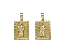 Load image into Gallery viewer, Gold CZ Pharaoh Rectangle Dog Tag Charm, Sku#LK710