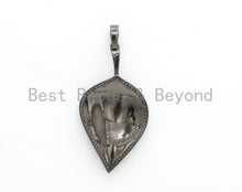 Load image into Gallery viewer, NEW Colorful Enamel Oil Drop Leaf Pendant, Cubic Zirconia Enamel Leaf Charm, Fashion Jewelry, 27x50mm, SKU#F618