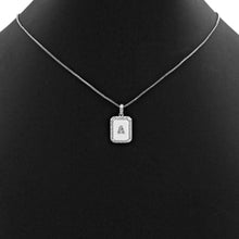 Load image into Gallery viewer, Silver Initial Tag Letter Charm, CZ A - Z Alphabet Letter, SKU#ML75