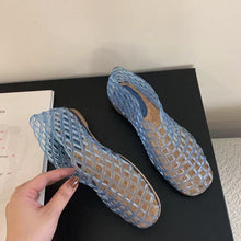 Load image into Gallery viewer, Women's Korean-Style Hollow-Out Round-Toe Flats | Breathable Candy-Color Slip-On Shoes