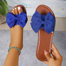 Load image into Gallery viewer, Women's Bow-Tie Fabric Slides - Casual Flat Sandals for Everyday Wear