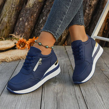 Load image into Gallery viewer, Casual Lightweight Athletic Sneakers for Women | Round Toe High-Top Sports Shoes | Blue, Black, Gray