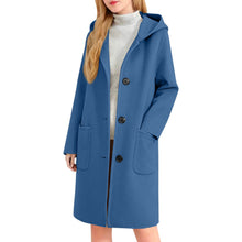 Load image into Gallery viewer, Womens Double-Faced Wool Coat With Hood