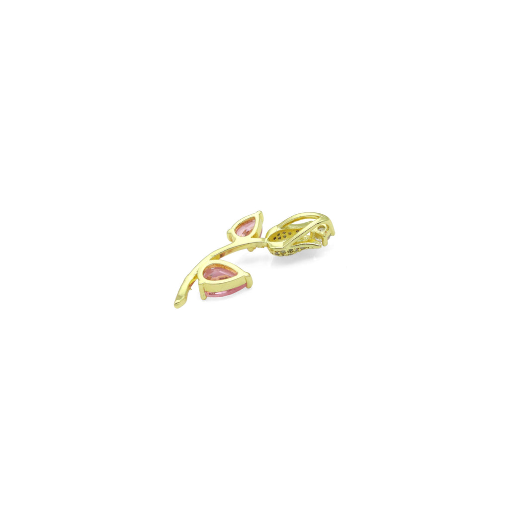 CZ Crystal Tulip Flower Charm Pendant, Sku#Lk1057
