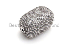 Load image into Gallery viewer, Large CZ Micro Pave Barrel Rectangle Spacer Beads, sku#X145