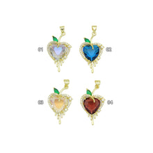 Load image into Gallery viewer, Big Crystal Dripping Heart Charm Pendant, Sku#LK1078