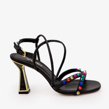 Load image into Gallery viewer, The Aurora Black Leather Strappy Women Sandal