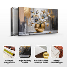 Load image into Gallery viewer, Magnolia Bloom in Gold Abstract Wall Art