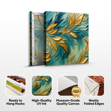 Load image into Gallery viewer, Abstract Gold And Blue Frosty Wall Art