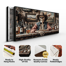 Load image into Gallery viewer, Skeleton Cowboy Barman At Western Saloon Wall Art