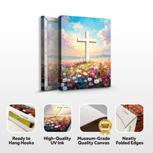 Load image into Gallery viewer, Cross Floral Field Faith Wall Art
