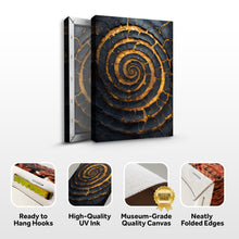 Load image into Gallery viewer, Black and Gold Spiral Wall Art