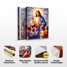 Load image into Gallery viewer, Jesus Praying With Kids Faith Wall Art