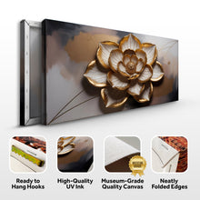 Load image into Gallery viewer, Golden Lotus Minimalist Abstract Wall Art