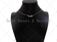 Load image into Gallery viewer, CZ Micro Pave FUCK Word Pendant/Charm,Cubic Zirconia Fuck Charm, 9x20mm, Sku#L472