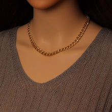 Load image into Gallery viewer, Gold Silver CZ Cuban Chain Necklace Bracelet , Sku#A375