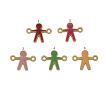 Load image into Gallery viewer, Gold Enamel Human Shape Connector, Sku#B179