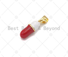 Load image into Gallery viewer, Enamel Colorful Pill Shape Pendant Charm,Peace Word Pink Turquoise Black Cobalt Red Enamel Jewelry,6x17mm,Sku#LK281
