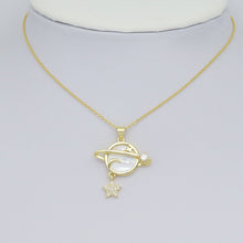 Load image into Gallery viewer, Gold Mother of Pearl Earth Star Planet Charm Pendant, Sku#LK996
