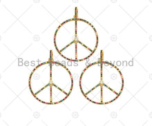 Load image into Gallery viewer, CZ Micro Pave Peace Symbol Pendant/Charm,sku#ML42