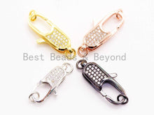 Load image into Gallery viewer, CZ Clear Micro Pave Lobster Claw Clasp, Cubic Zirconia Clasp/Clips/Connecto, sku#H45C
