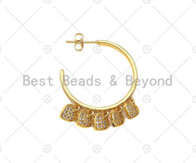 Load image into Gallery viewer, CZ Heart Hoop Earrings, Sku#LD83