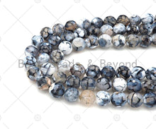 Load image into Gallery viewer, High Quality Black White Fire Agate Beads, Dragon Vein Agate,SKU#U1161