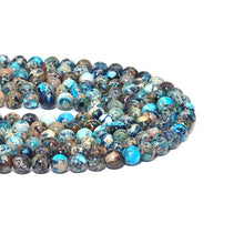 Load image into Gallery viewer, Blue Imperial Jasper Round Smooth Beads, 6mm/8mm/10mm, Sku#U1519