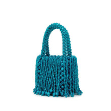 Load image into Gallery viewer, New Dual-color Amber Acrylic Cat-eye Bead Pure Hand-braided Bag
