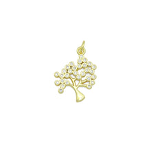 Load image into Gallery viewer, Clear CZ Gold life Tree Charm Pendant, Sku#LK1140