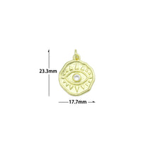 Load image into Gallery viewer, Gold Evil Eye Coin Charm Pendant,Sku#LX866