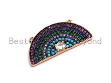 Load image into Gallery viewer, Colorful CZ Micro Pave Rainbow Shape Pendant ,13x27mm,Cubic Zirconia Rainbow Charm,sku#F863