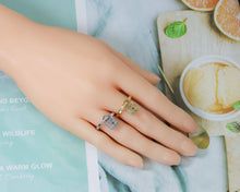 Load image into Gallery viewer, CZ Lock Adjustable Ring, Sku#X303